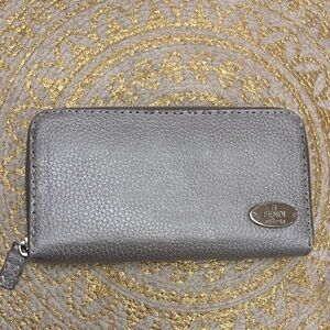 Fendi Metallic Silver SELLERIA  Leather Wallet